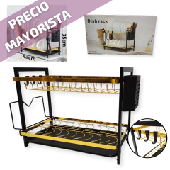 Secaplatos Escurridor Acero Inoxidable 2 Piso Bandeja - comprar online