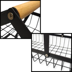 Frutera Contenedor Acero Inoxidable Doble Piso Organizador