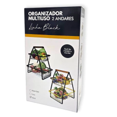 Frutera Contenedor Acero Inoxidable Doble Piso Organizador - comprar online