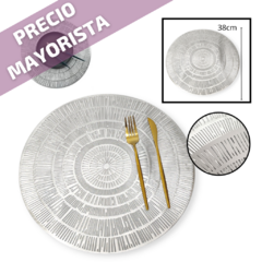 Individuales Individual Mesa Metalizado Carpetita Redonda