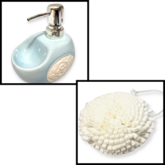 Dispenser Jabón Liquido Alcohol Cerámica Baño Esponja - tienda online