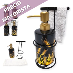 Dispenser Jabón Liquido Alcohol Soporte Repasador Baño