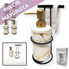 Dispenser Jabón Liquido Alcohol Soporte Repasador Baño