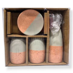 Set Baño X4 Piezas Dispenser Jabonera Porta Cepillo Ceramica - tienda online