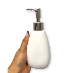 Dispenser blanco Jabón Liquido Alcohol Cerámica Baño Botella Deco - tienda online