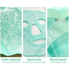 Mascara de gel belleza facial en frio mascarilla descongestiva