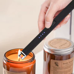 Encendedor electrico recargable carga usb metalico - Pachos