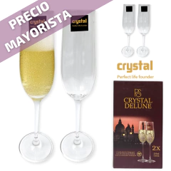 COPA CRISTAL CHAMPAGNE PACK X2 PIEZAS 235ML - comprar online
