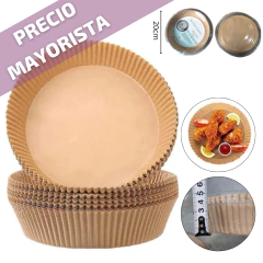 PAPEL FREIDOR REDONDO PACK 50 PCS 200X45MM MARRON - comprar online