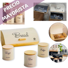 JUEGO DE LATAS GALVANIZADO MESADA PARA PAN, TE, CAFÉ - comprar online