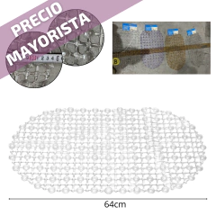 ALFOMBRA DE BAÑO OVAL PVC 34X64CM TRANSPARENTE 4 COLORES