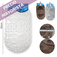 ALFOMBRA DE BAÑO OVAL PVC 34X65CM PATITAS TRANSP. 2 COLORES - comprar online
