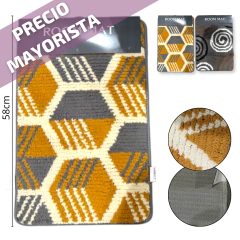 ALFOMBRA TEXTIL ANTIDELIZANTE ROMBO 38X58CM 2 MODELOS - comprar online