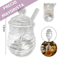 Vidrio Mielera Frasco Tarro Vidrio Cuchara Contenedor Miel Bazar - comprar online