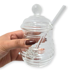 Vidrio Mielera Frasco Tarro Vidrio Cuchara Contenedor Miel Bazar