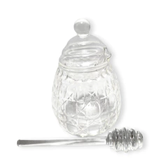 Vidrio Mielera Frasco Tarro Vidrio Cuchara Contenedor Miel Bazar - tienda online