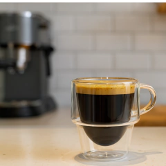 Vidrio Taza Jarro Cafe Te Doble Pared Manija Bazar