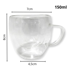 Vidrio Taza Jarro Cafe Te Doble Pared Manija Bazar en internet