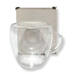 Vidrio Taza Jarro Cafe Te Doble Pared Manija Bazar - comprar online