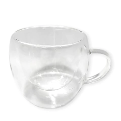 Vidrio Taza Jarro Cafe Te Doble Pared Manija Bazar - tienda online