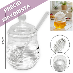 Vidrio Mielera Frasco Tarro Vidrio Cuchara Contenedor Miel Bazar - comprar online