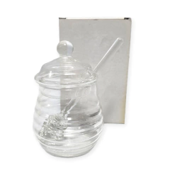Vidrio Mielera Frasco Tarro Vidrio Cuchara Contenedor Miel Bazar - Pachos