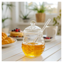 Vidrio Mielera Frasco Tarro Vidrio Cuchara Contenedor Miel Bazar en internet