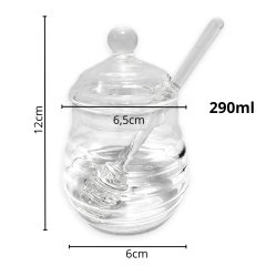 Vidrio Mielera Frasco Tarro Vidrio Cuchara Contenedor Miel Bazar en internet