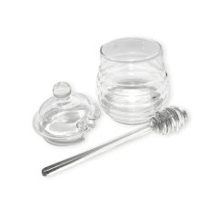 Vidrio Mielera Frasco Tarro Vidrio Cuchara Contenedor Miel Bazar