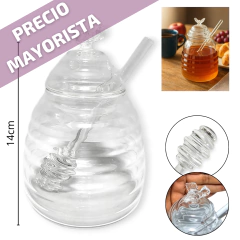 Vidrio Mielera Frasco Tarro Vidrio Cuchara Contenedor Miel Bazar - comprar online