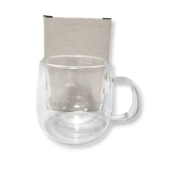 Vidrio Taza Jarro Café Te Doble Pared Manija Bazar