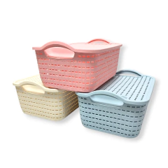 Canasta Canasto Caja Organizadora Plastico Tapa Deco - comprar online