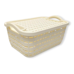 Canasta Canasto Caja Organizadora Plastico Tapa Deco - comprar online