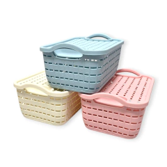 Canasta Canasto Caja Organizadora Plastico Tapa Deco en internet