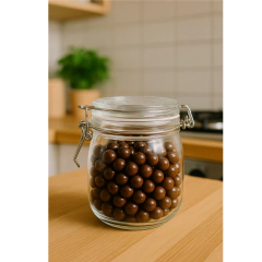 Frasco Vidrio cierre Hermético redondo Tapa Cocina bazar