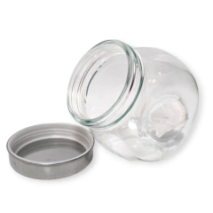 Frasco Vidrio Hermético 2 Posiciones Tapa rosca Bazar - tienda online