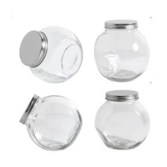 Frasco Vidrio Hermético 2 Posiciones Tapa rosca Bazar