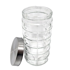 Vidrio Frasco Hermético Labrado Tapa rosca Cocina Bazar - tienda online