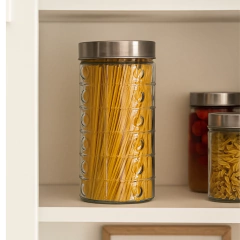 Vidrio Frasco Hermético Labrado Tapa rosca Cocina Bazar - comprar online