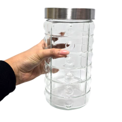 Vidrio Frasco Hermético Labrado Tapa rosca Cocina Bazar