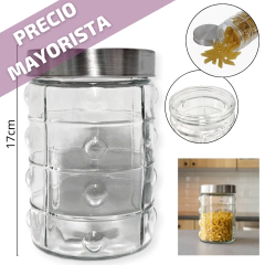 Vidrio Frasco Hermético Labrado Tapa rosca mediano Cocina Bazar - comprar online