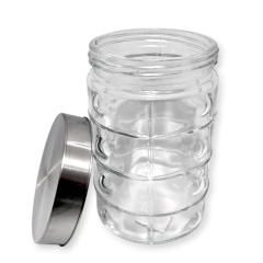 Vidrio Frasco Hermético Labrado Tapa rosca mediano Cocina Bazar - Pachos