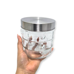 Vidrio Frasco Hermético Labrado Tapa rosca chico Cocina Bazar