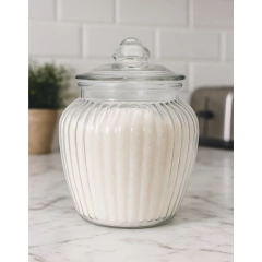 Frasco Vidrio Hermético Grande Labrado caramelero Cocina