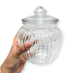 Frasco Vidrio Hermético Grande Labrado caramelero Cocina - tienda online