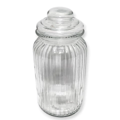 Frasco Vidrio Hermético 1000 ml Labrado caramelero Cocina en internet