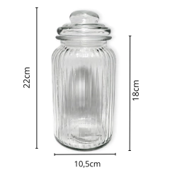 Frasco Vidrio Hermético 1000 ml Labrado caramelero Cocina en internet