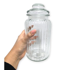 Frasco Vidrio Hermético 1000 ml Labrado caramelero Cocina - comprar online