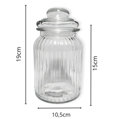 Frasco Vidrio Hermético 800 ml Labrado caramelero Cocina en internet