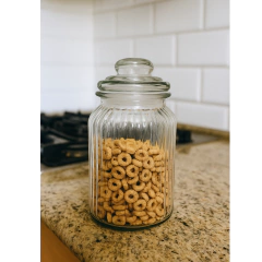 Imagen de Frasco Vidrio Hermético 800 ml Labrado caramelero Cocina